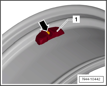 Tire Pressure Monitoring Sensor without Valve, Removing and Installing, Vehicle Before Customer Delivery